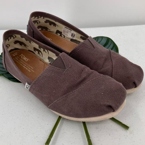 Toms Dark Gray Classic Canvas Alpargata Slip On Lightweight Loafer Flats Shoes - Picture 1 of 12